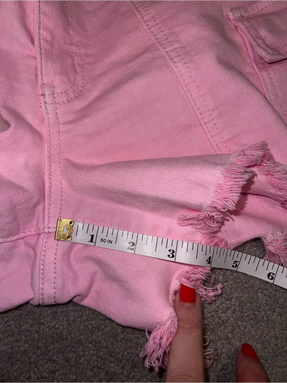 Flying Monkey Pink High-Rise Cargo Denim Shorts sz 30 - Picture 9 of 10